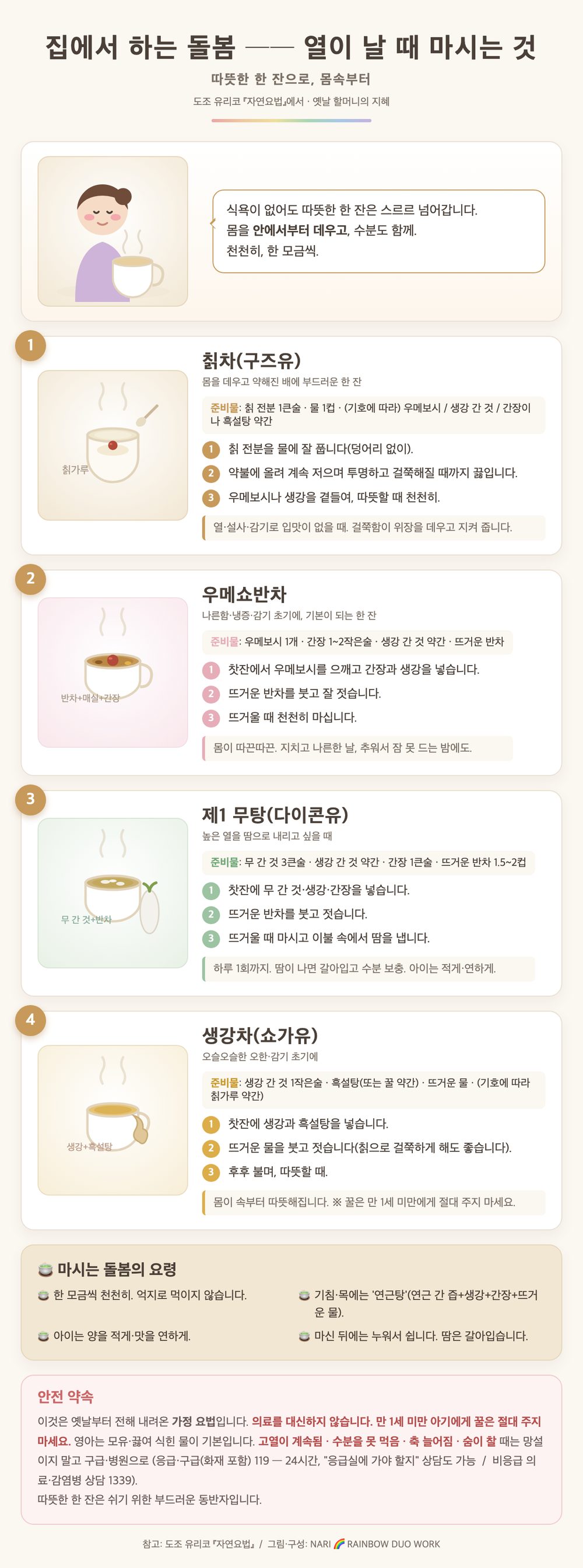 3. 열이 날 때 마시는 것